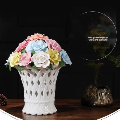 LẴNG HOA SỨ THỦ CÔNG TRANG TRÍ NHÀ